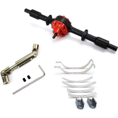 Metal Rear Bridge Axle with Shock Absorber Leaf Springs Suspension for WPL D12 B16 B36 B14 B24 RC Car Parts