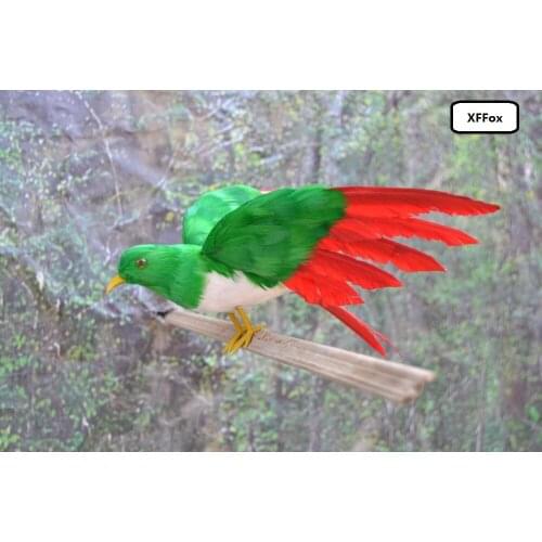 Cute simulation wings bird model foam&furs green & red bird doll gift about 22cm xf0412