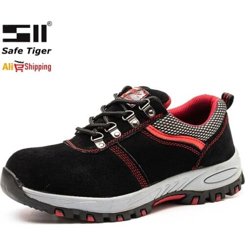 Men Steel Toe Safety Shoes Cow Suede Lightweight Breathable Work Shoes Mens Construction Shoes for Men