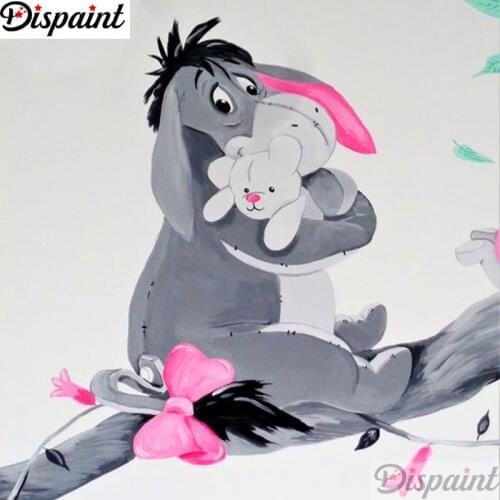Dispaint Full Square/Round Drill 5D DIY Diamond Painting "Cartoon donkey" 3D Embroidery Cross Stitch 5D Home Decor A12356