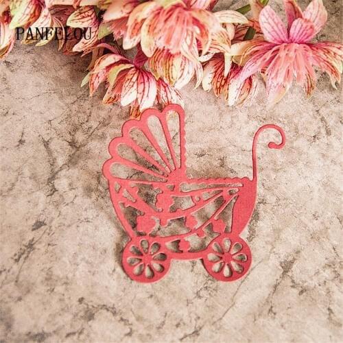 PANFELOU 7.3x7cm pram metal craft Carbon Steel Cutter paper die cutting dies Scrapbooking/DIY Embossing cards