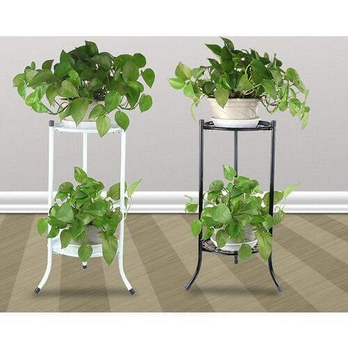 2 Holder Metal Plant Stand Plant Pot Stands Flower Display Shelf Plant Holder Display Rack Home Outdoor Patio Garden Decoration
