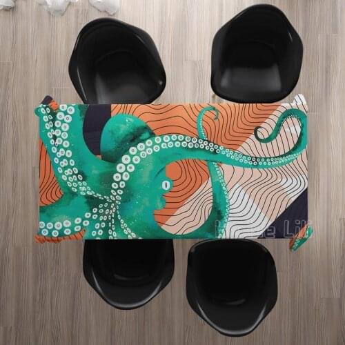 Octopus Rectangle Tablecloth Modern Christmas Gift Home Decor Kitchen Gift For Her