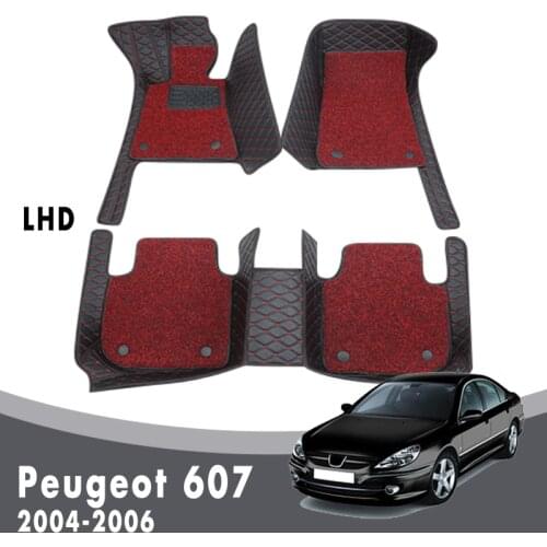 Luxury Double Layer Wire Loop Carpets For Peugeot 607 2006 2005 2004 Car Floor Mats Interior Accessories Custom Protector Rugs