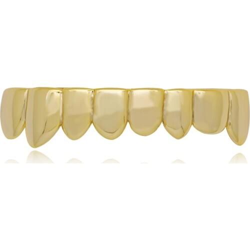 LuReen Hip Hop Irregular Bottom Teeth Grillz Dental Gold Silver Color Grills DIY Tooth Caps Halloween Party Jewelry Gift