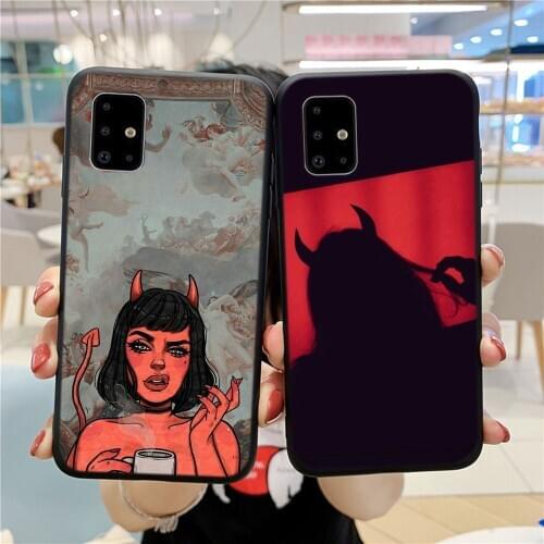 Sexy Devil Woman Silicone Case Coque For Samsung Galaxy 50 A51 A71 A70 30s 20 21s 10 S9 S8 S10 Note 10 S20 FE Ultra plus Case