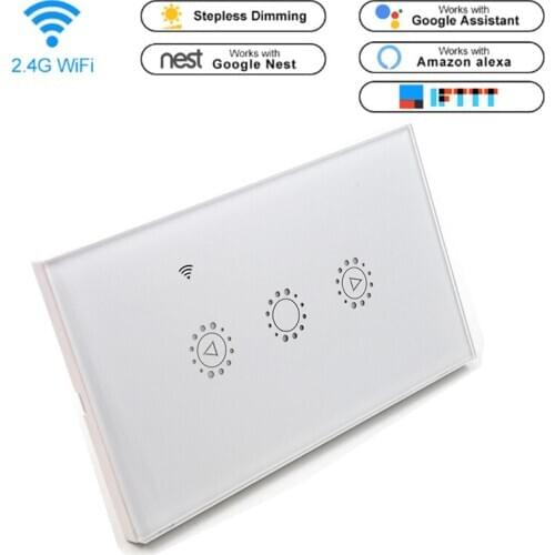 US Standard White WIFI Smart Remote Touch Dimmer Switch Alexa Google Tmall Smart Dimmer Switch With APP