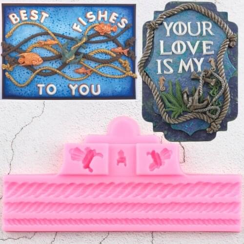 Ropes and Knots Border Silicone Molds Cupcake Topper Fondant Cake Decorating Tools Cookie Baking Candy Chocolate Gumpaste Moulds