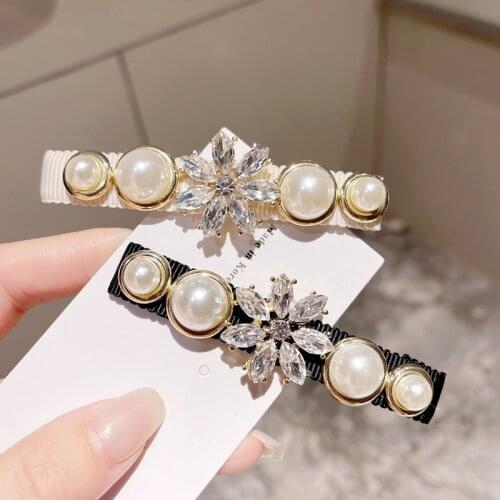 Fashion Women Rhinestone crystal Barrette hairpin flowers Hair Clips Girls delicate Ponytail Hair Accessories wholesale