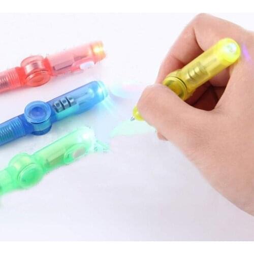 1pc LED Colourful Luminous Spinning Pen Office School Supplies Rotating Gaming Ballpoint Pen