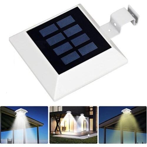 New 1PC Solar Powered Ultr-Bright Light Waterproof Security Roof Gutter Lamp For Garden Yard Outdoor Sensor Wall Lamp Hot Sales