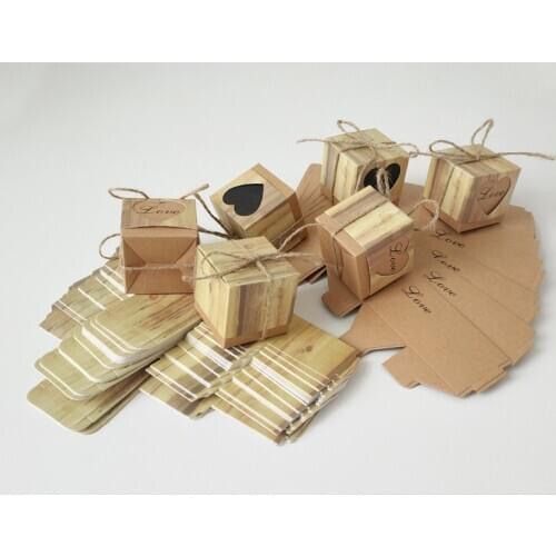 10Pcs Heart Baby Shower Kids Gender Reveal Birthday Supplies Paper Box Favors Valentines Day Holiday Party Craft Paper Gift Box