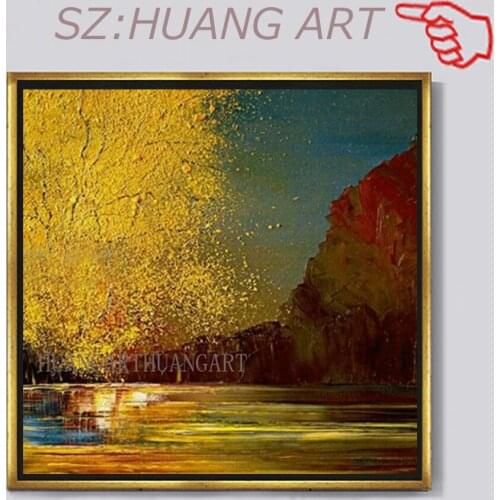 100%Handpainted Village Natural Scenery Oil Painting On Canvas Art Gift Home Decor Living Room Wall Art Frameless Picture