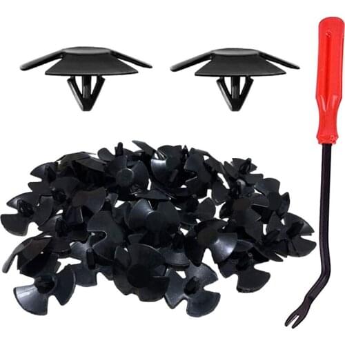 100 Pcs Car Bumper Hood Insulation Cover Retainer Clips for Chrysler,JEEP,Dodge,Ram,4878883AA with 1Pcs Fastener Remover