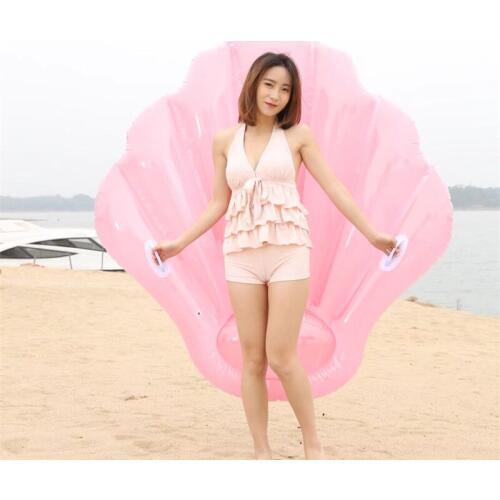 160*160cm New Inflatable Shell Pool Float Pink Shell Swimmming Pool Scallop Row Aqua Lounger Floating Tube Pool float Swim Ring
