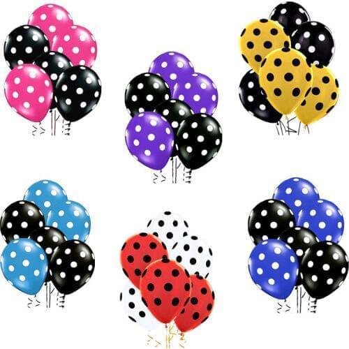 20pcs 12 inch Ladybug Black Red Spot Polka dot latex balloons globos Birthday party event wedding Decor