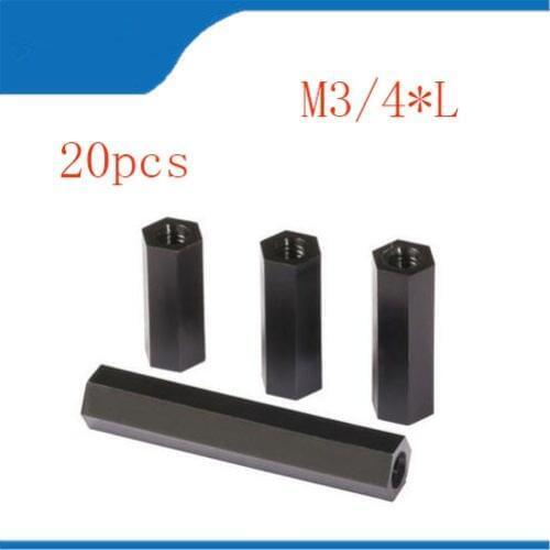 20Pcs/Pack M3 nut m3 Nylon Nuts Spacer Standoff Hex Threaded Double Pass Isolation Column For PCB Circuit Boards