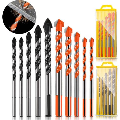 3-12mm Multifunctional Glass Metal Tile Drill Bit Triangle Diamond Drill Set Ceramic Concrete Brick Wood Punching Hole Saw Drill
