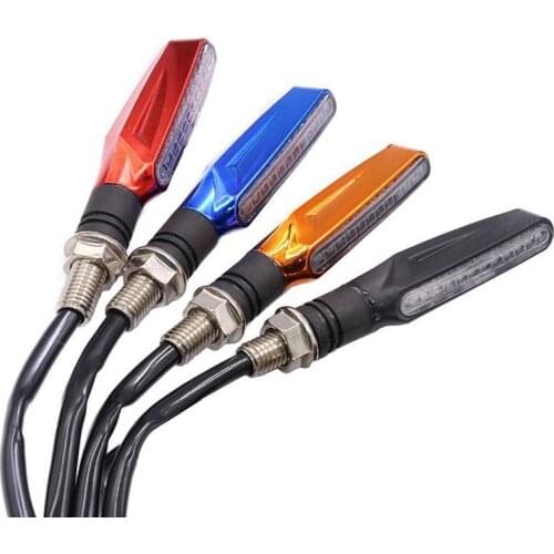 4PCS 12V Flowing Water Flicker Led Motorcycle Turn Signal Indicators Blinker Flexible Bendable Amber Light Lamp For Suzuki Honda