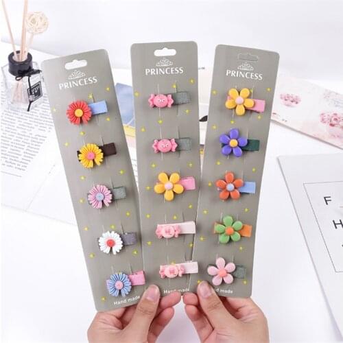5PCS European And AmericanFashion Childrens HairpinGirls Fruit Color BB ClipBangs ClipCartoon Word ClipHairpinHair Accessories