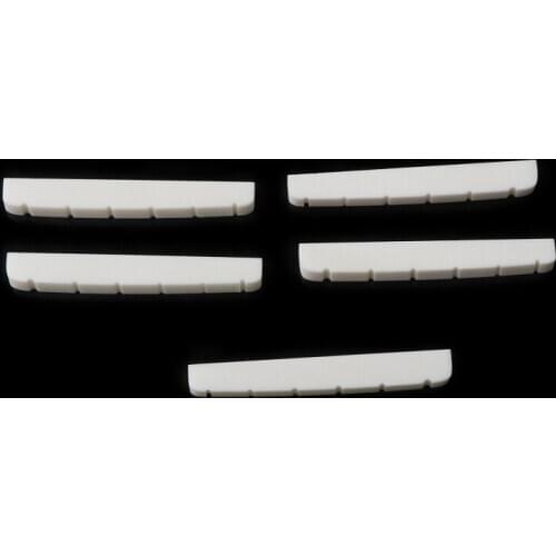 5 Pieces Curved Unbleached Slotted Bone Nut Flat Bottom For Strat new