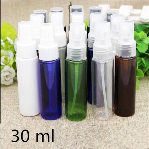 Free Shipping 30ml White Black Clear Green Dark Brown Plastic Spray Perfume Bottle Water Perfume Empty Packing Bottles