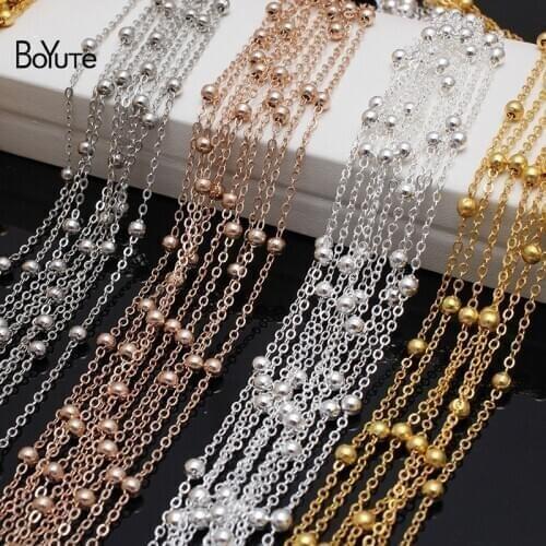 BoYuTe (90-95 Meters/Bag) 2MM Loop 4MM Bead Chain Materials Diy Handmade Jewelry Making Chain Accessories Wholesale