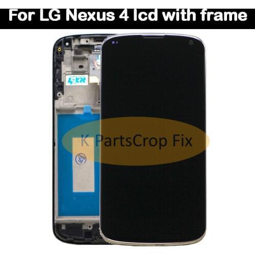 Black For 4.7"LG E960 Google Nexus 4 E960 LCD Touch Screen with Digitizer Assembly With Frame Free Shipping for lg e960 lcd