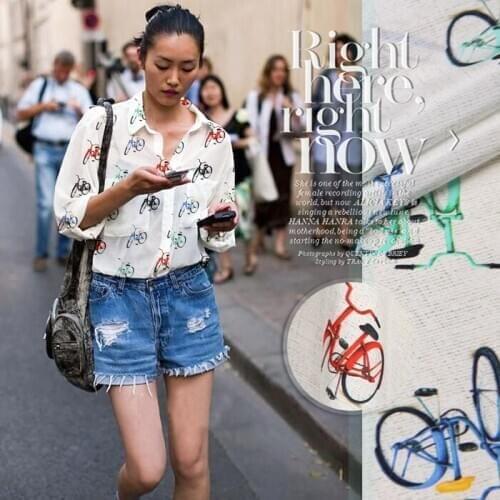 CISULI 100% Silk Crepe De Chine 12 momme 135cm Width Natural Silk Fabric Printed DIY Clothing White Color