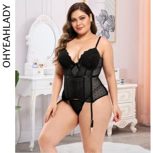 Comeondear Womens Sexy Underwear Elasticity Corset Lace up Sexy Body Bustier Overbust With Straps Belt Fabric Lingerie AJ3444