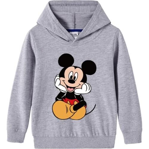 Disney Childrens Hoodies Autumn Cartoon Mickey Hoodies Boys Clothes Children Sweatshirts Girls Print Kids Sweatshirts