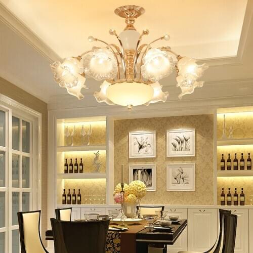 European Living Room Chandeliers Atmosphere Home Glass Hanging Lamps Hall Restaurant Simple Lights Hotel Crystal Chandeliers