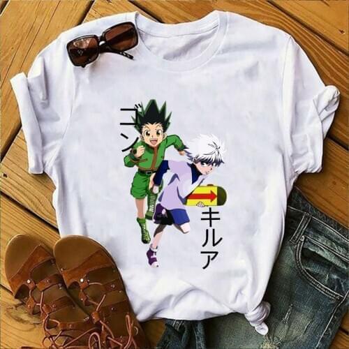 Hunter X Hunter Men T Shirt GON FREECSS Cosplay T-shirt Anime Kurapika T Shirt Fashion Killua Zoldyck Tees Male