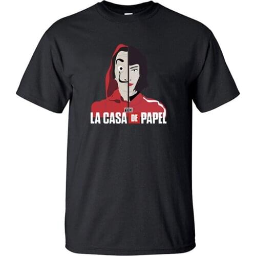 La Casa De Papel Season Spain Move Oversize T Shirt Vintage Cotton Cool Printed T Shirts Top Men Retro Black Short Sleeve Tshirt