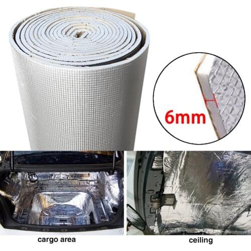6mm/236mil Soundproof Mat Thick Aluminum Foil Muffler Cotton Heat Sound Deadening Dampening Mat For Auto Automobiles Parts