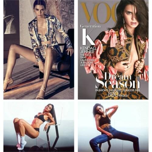 250GSM Paper Card Kendall Jenner Top Model Fashion Gown Dress Sex Nude Society Lady Underwear Queen Girl DIY Painted