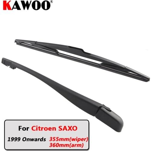 KAWOO Car Rear Wiper Blade Blades Back Window Wipers Arm For Citroen SAXO Hatchback (1999 Onwards) 355mm Auto Windscreen Blade