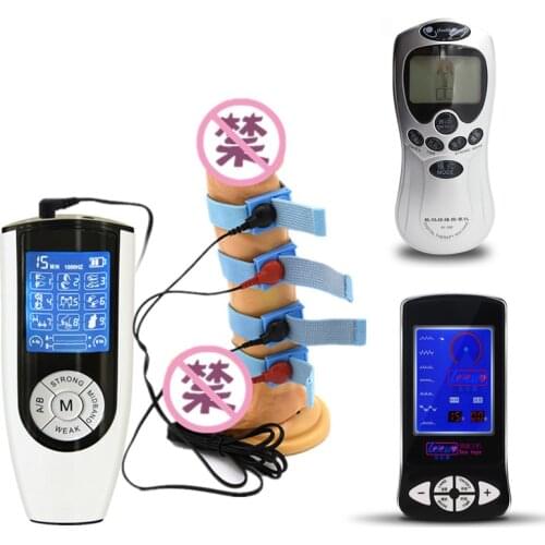 Electro Shock Penis Rings Set Electrical Stimulation Cock Ring Medical Penis Extender Enlargement SM Adult Sex Toys For Men