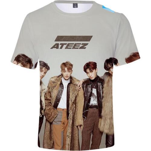 Korean Fashion Kpop ATEEZ Album Hongjoong Seonghwa Yunho Yeosang San Mingi Wooyoung Jongho Member Print 3D T Shirt Women Men