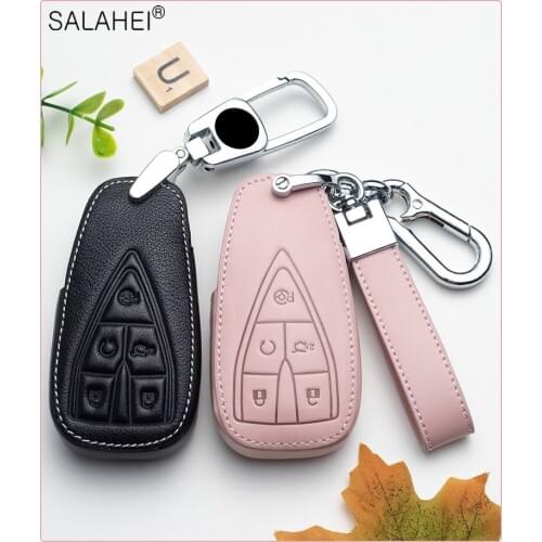 Hot Sale Leather Car Key Remote Fob Cover Shell Protection For Changan CS35 PLUS CS55 PLUS CS75 PLUS 2019 Interior Accessories