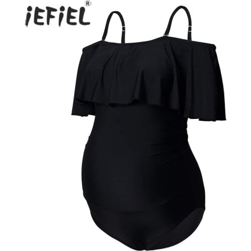 Maternity Swimwear One Piece Ruffled Sexy Monokini Swimsuit Pregnant Woman Plus Size Bikini Bathing Suit Tankini Beachwear