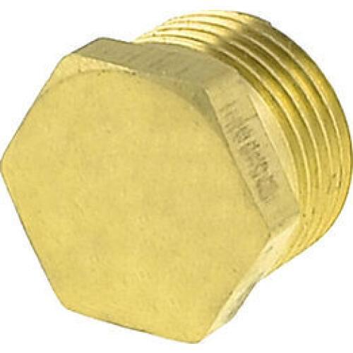 Brass Internal Hex Head Socket 3/8" PT Thread Pipe Plug Fitting Gold Tone