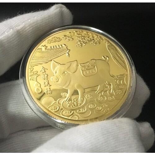 LOT X 12 PCS / 2019 The year of Pig Souvenir coin Chinese zodiac Medal new year gift