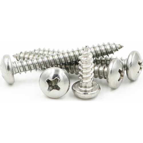 M2 M2.3 M2.6 M3 M4 Phillips Cross Recessed Pan Head Self Tapping Screw Metric Threaded Round Head Bolt Steel Nickel Plated
