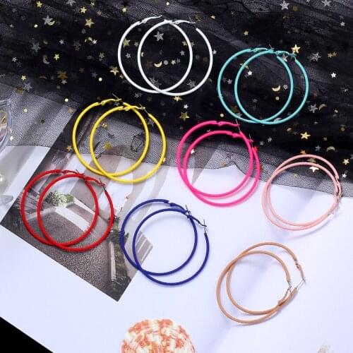 MANGOSKY Hotsale new multi Color hoop earrings 6cm for women Disco party jewelry