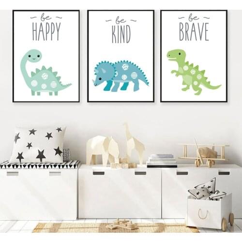 Triceratops Pterodactyl Tyrannosaurus Dinosaur Wall Art Canvas Painting Nordic Posters And Prints Wall Pictures Kids Room Decor