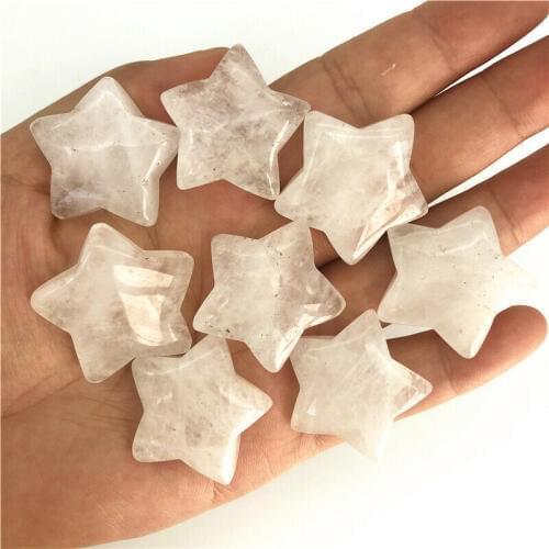 Cute Natural White Quartz Crystal Stone Star Shaped Meditation Healing Polished Gifts Natural Quartz Crystals