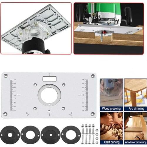 Multi-functional Aluminum Alloy Router Table Plate Insert Trimmer Engraving Machine Woodworking Bench Router Plate