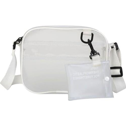 2020 new 2Pcs/Set Fashion Women Clear PVC Jelly Cossbody Shoulder Bag Coin Purse Clutch