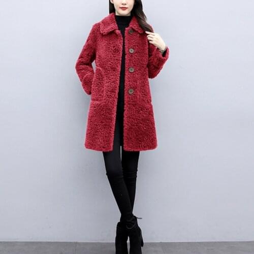 New Winter Jacket Women Warm Faux Fur Lambswool Plush Coats Ladys Outerwear Korean Fashion Ladies Cardigans Long Sleeve Clothing